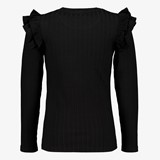 Meisjes trui zwart met ruches