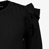 Meisjes trui zwart met ruches