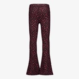 Flared meisjes broek met roze bloemen