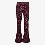Flared meisjes broek met roze bloemen