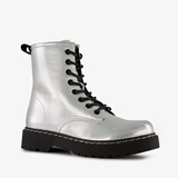 Blue Box dames veterboots zilver