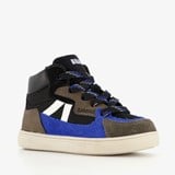 Braqeez hoge suede jongens sneakers zwart blauw