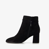 Dames enkellaarsjes met hak zwart