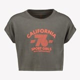 Osaga cropped meisjes sport T-shirt grijs