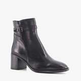 Hush Puppies leren dames enkellaarsjes zwart