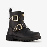 Blue Box meisjes biker boots zwart met studs