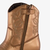 Meisjes western enkellaarsjes brons