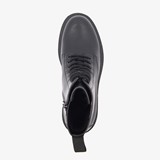 Dames veterboots met plateauzool zwart