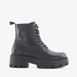 Dames veterboots met plateauzool zwart