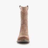 Suede dames western laarzen taupe
