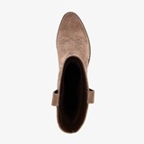 Suede dames western laarzen taupe