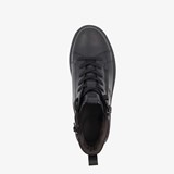 Comfort hoge leren dames sneakers zwart