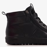 Comfort hoge leren dames sneakers zwart