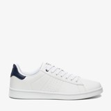 Heren sneakers wit met blauw detail