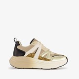Dames dad sneakers beige goud