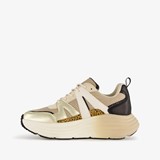Dames dad sneakers beige goud