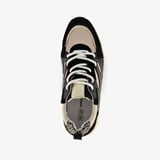 Leren dames dad sneakers zwart beige