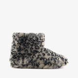 Dames sloffen met luipaardprint grijs