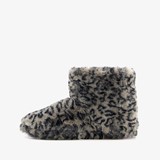 Dames sloffen met luipaardprint grijs