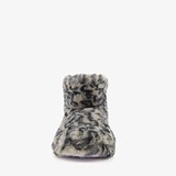 Dames sloffen met luipaardprint grijs