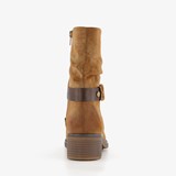 Dames boots met lage hak cognac