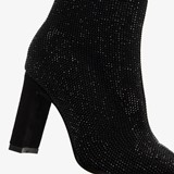 Enkellaarsjes met hak strass steentjes