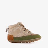 Suede jongens babyschoenen grijs groen