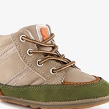 Suede jongens babyschoenen grijs groen