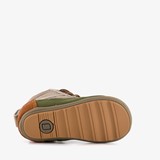 Suede jongens babyschoenen grijs groen