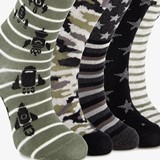 5 paar kindersokken met print groen