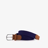 Gevlochten heren riem blauw cognac