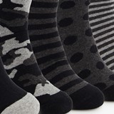 5 paar herensokken met print zwart