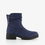 Dames enkellaarsjes donkerblauw