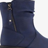 Dames enkellaarsjes donkerblauw