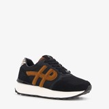 Leren dames sneakers zwart/bruin