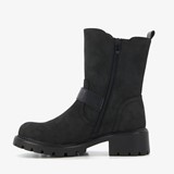 Gevoerde dames biker boots zwart