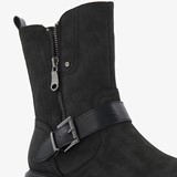 Gevoerde dames biker boots zwart