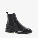 Lage dames chelsea boots zwart lak