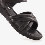 Leren dames sandalen zwart