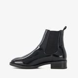 Lage dames chelsea boots zwart lak