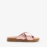 Dames slippers met metallic roze bandjes