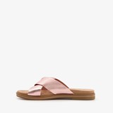 Dames slippers met metallic roze bandjes