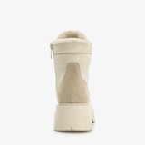 Gevoerde leren dames boots beige