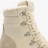 Gevoerde leren dames boots beige