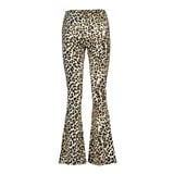 Dames flared broek met luipaardprint