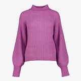 Dames trui met ballonmouwen paars