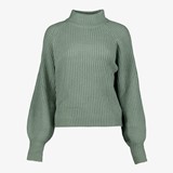 Dames trui met ballonmouwen groen