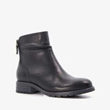 Hush Puppies leren dames enkellaarsjes zwart