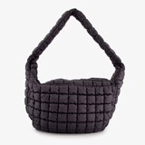 Gewatteerde dames schoudertas zwart