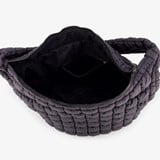 Gewatteerde dames schoudertas zwart